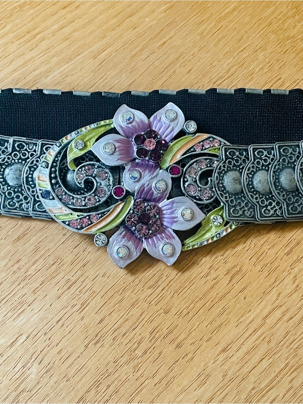 Y2K Vintage Stretch Rhinestone Belt